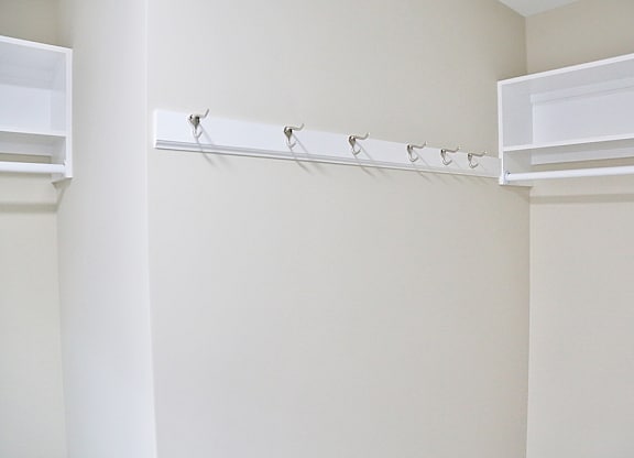 A walk-in closet