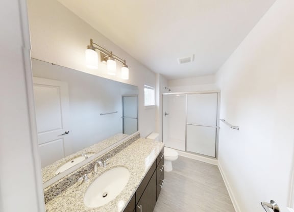 a bathroom with a sink and a toilet and a mirror
