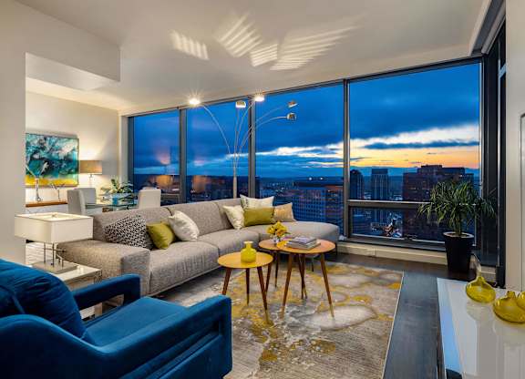 living room at Two Lincoln Tower, Bellevue