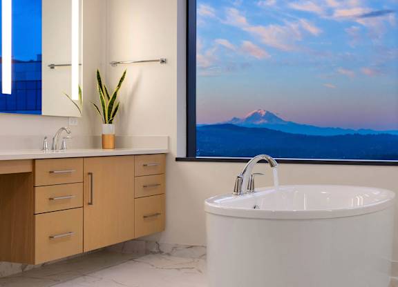 bathroom at Two Lincoln Tower, Bellevue