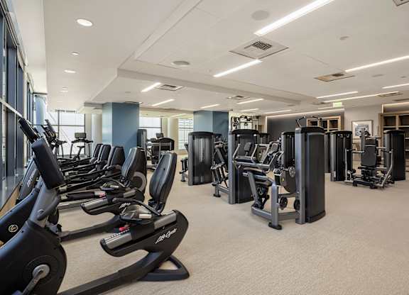 A gym at Two Lincoln Tower Bellevue, WA.