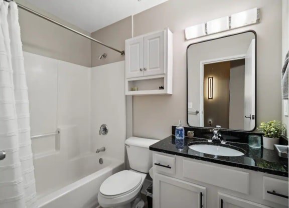 a bathroom with a sink toilet and a bath tub