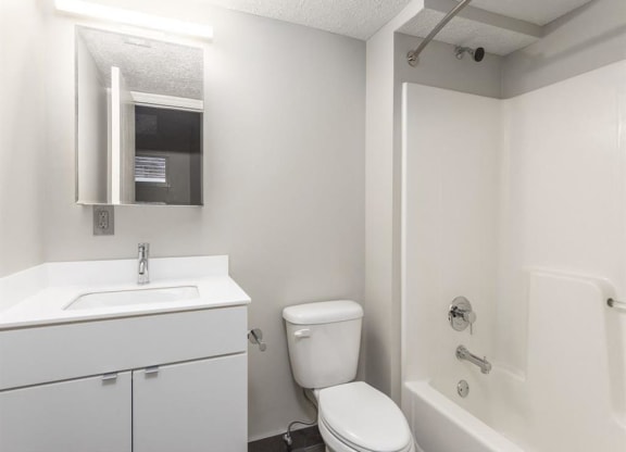 a bathroom with a toilet sink and bathtub