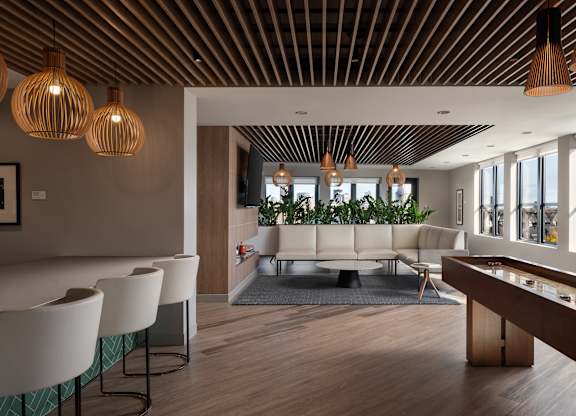 A modern dining area at The Park Apartments, Cleveland