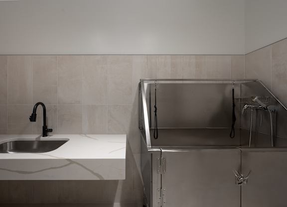 A sink in a marble counter top with a chrome faucet at The Park Apartments, Ohio, 44113
