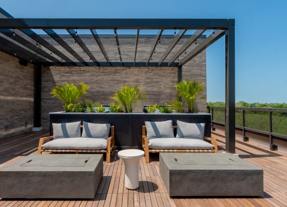 rooftop lounge at TREO Apartments, Cleveland, Ohio