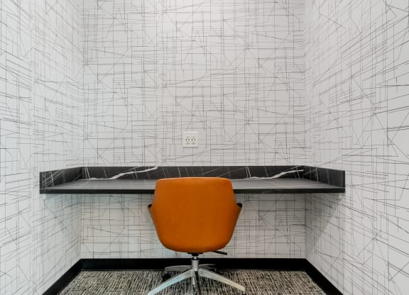 Study/ conference room at TREO Apartments, Cleveland