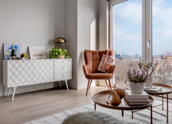 Sitting area at TREO Apartments, Cleveland