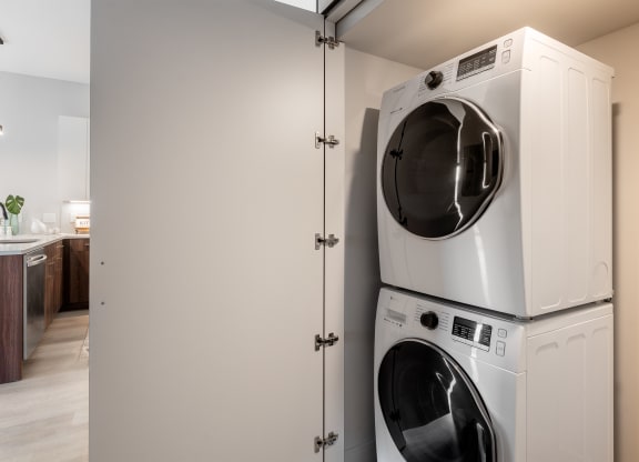 Full size washer/dryer at TREO Apartments, Cleveland, 44116