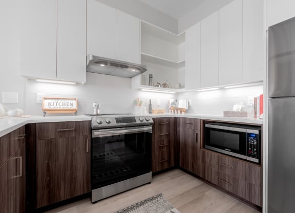 Well Equipped Kitchen at TREO Apartments, Ohio