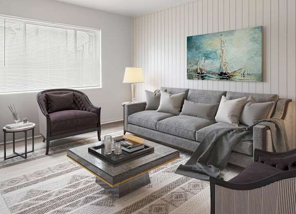 A living room with furniture at Commons At Waters Edge, Ohio