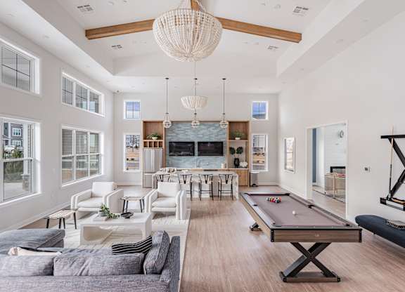 Club Room with Billiards at Glen Oaks Luxury Apartments in Wall Township, NJ