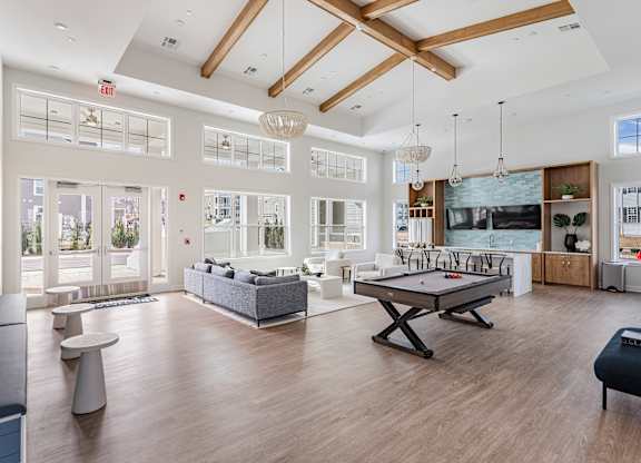 Club Room with Billiards at Glen Oaks Luxury Apartments in Wall Township, NJ