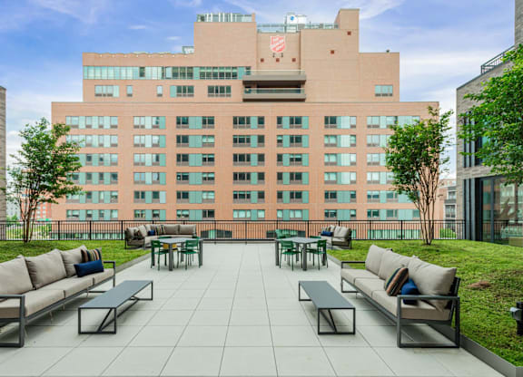 Outdoor Terrace at One East Harlem Luxury Apartments in East Harlem, NY