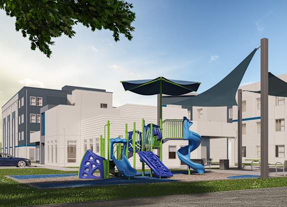 Playground at Lakeland Affordable Apartments in Santa Fe Springs, CA