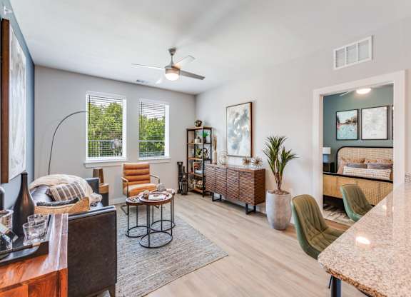 Living Room at Carson Crossing Apartments in Southeast Austin TX