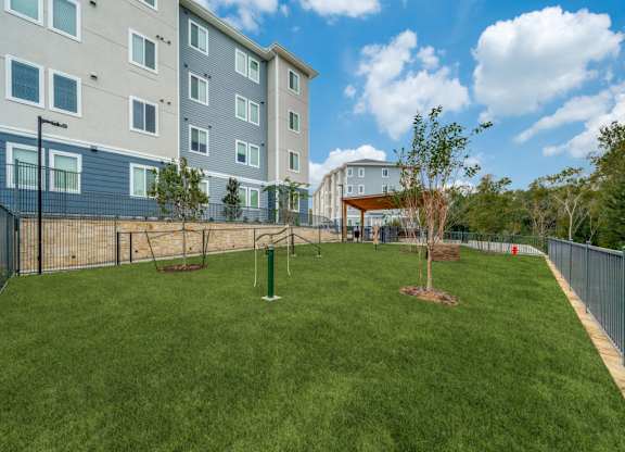 Fenced Pet Park at Carson Crossing Apartments in Southeast Austin TX