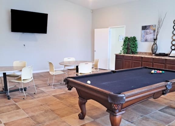 Clubhouse with Billiards at Simmons Gardens Senior Apartments in Houston TX