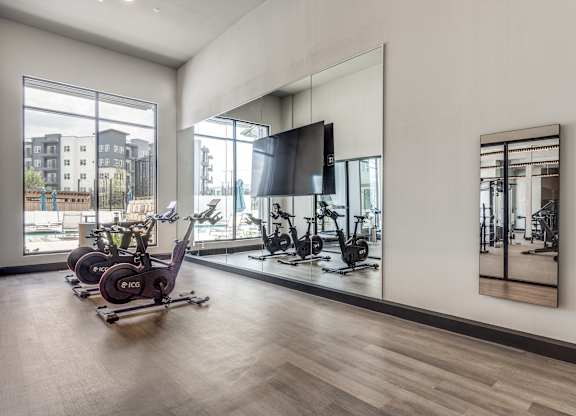 Yoga and Spin Studio at The Prescott Luxury Apartments in Austin, TX