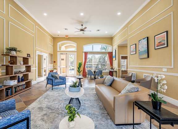 Clubhouse with Lounge Seating at Meridian Pointe Affordable Apartments in Tampa FL