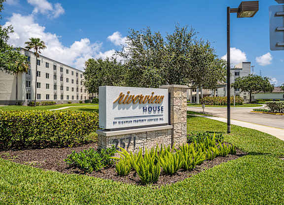 Entrance Sign at Riverview House Senior Apartments in Lake Worth FL
