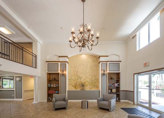 Leasing Lobby at Riverview House Senior Apartments in Lake Worth FL