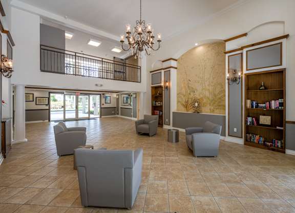 Leasing Lobby at Riverview House Senior Apartments in Lake Worth FL