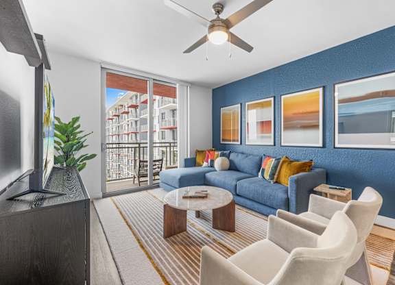 Spacious Living Room Layout with Balcony View