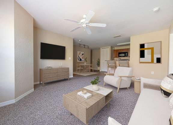 Living Room at Kensington Gardens Affordable Apartments in Riverview FL