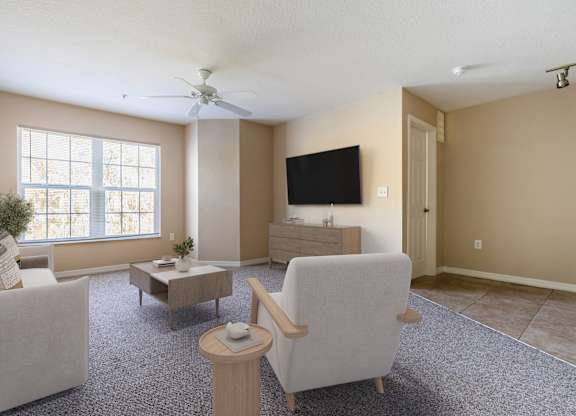 Living Room at Kensington Gardens Affordable Apartments in Riverview FL