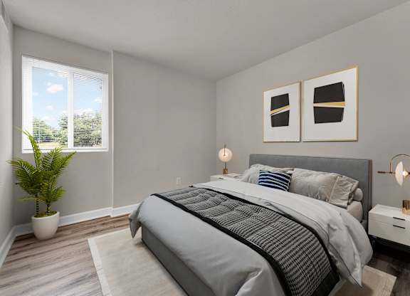 Beautiful Bright Bedroom With Wide Windows at Autumn Woods, Bladensburg, 20710