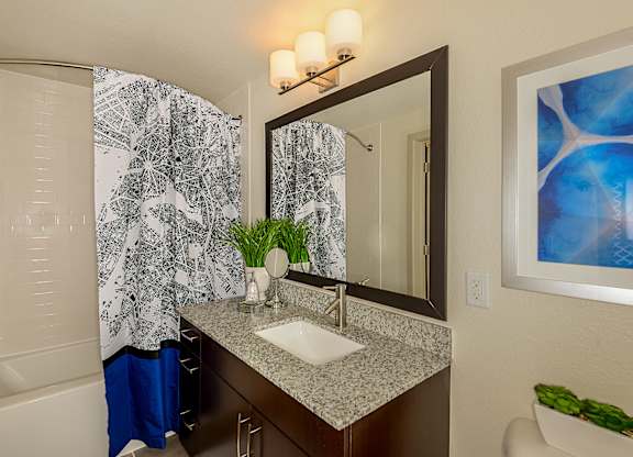 Bathroom with vanity storage at Azura in Kendall, FL