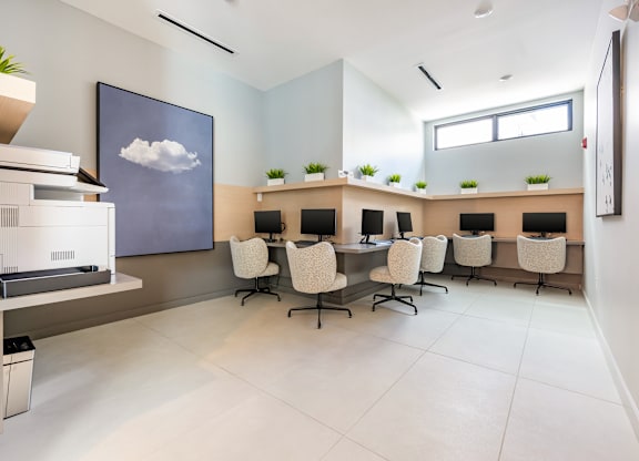 Business Center and Work From Home Spaces at Marquee Square Apartments in Tampa, FL