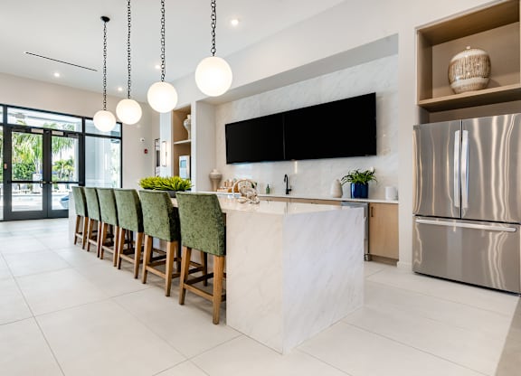 Entertainment Kitchen at Marquee Square Apartments in Tampa, FL