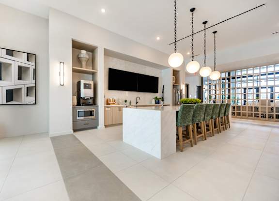 Entertainment Kitchen and Coffee Bar at Marquee Square Apartments in Tampa, FL