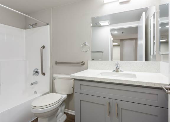 Modern Bathrooms at Grand Plaza Senior Apartments in Los Angeles, CA
