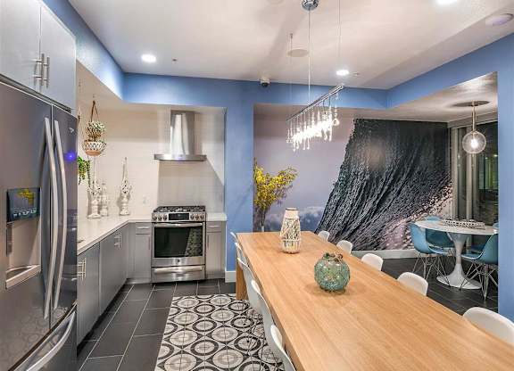 Demonstration Kitchen at F11 Luxury Apartments in San Diego, CA