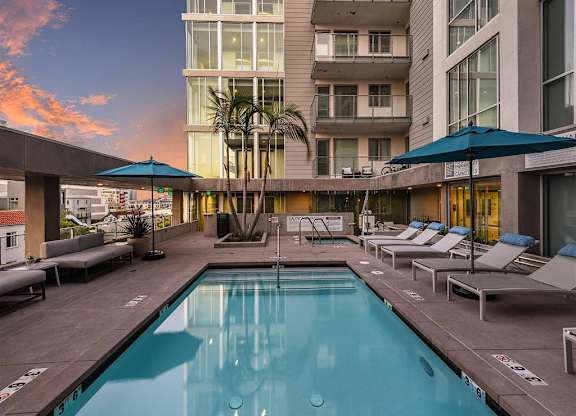 Resort-Style Pool at F11 Luxury Apartments in San Diego, CA