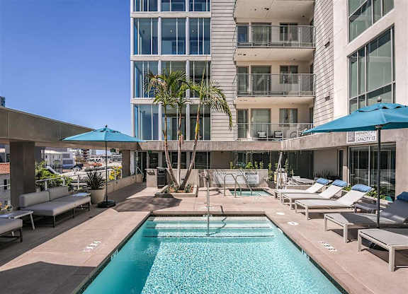 Pool at F11 Luxury Apartments in San Diego, CA
