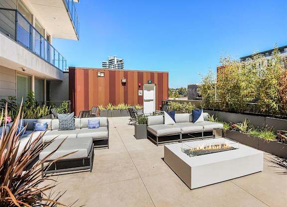 Garden Courtyard at F11 Luxury Apartments in San Diego, CA