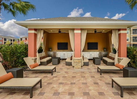 Pool with Cabanas at The Sedona in Westchase, Tampa FL