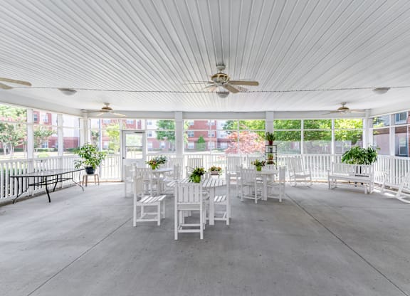 Covered Seating Area at Chester Village Senior Apartments