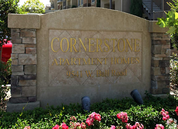 Monument Sign at Cornerstone Affordable Apartments in Anaheim, CA