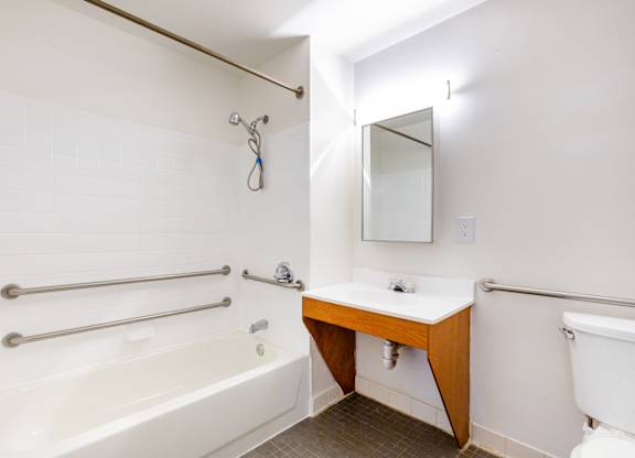 Bathrooms with Grab Bars at Landmark Affordable Apartments in Baltimore, MD