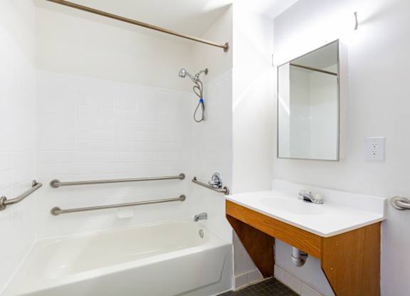 Bathrooms with Grab Bars at Landmark Affordable Apartments in Baltimore, MD