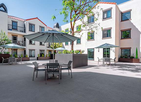 Outdoor Seating at Carson Terrace Senior Apartments in Carson CA