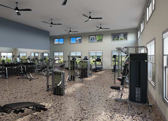 24 Hour Fitness Center at Ivy Heights Apartments in Austin, TX