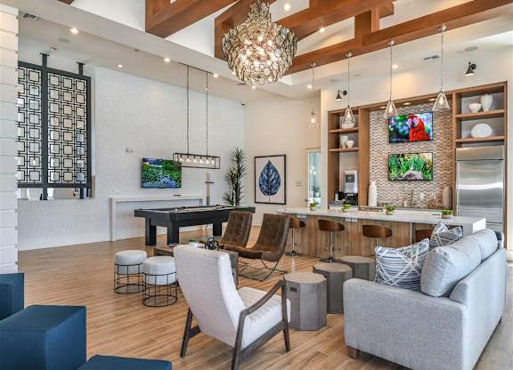 Club Room with Billiards at Lenox Luxury Apartments in Riverview FL