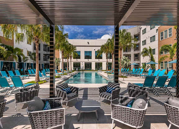 Covered Veranda at Lyra Luxury Apartments Near Downtown Sarasota, FL