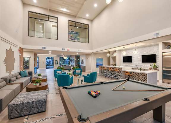 Club Room with Billiards at Lyra Luxury Apartments Near Downtown Sarasota, FL